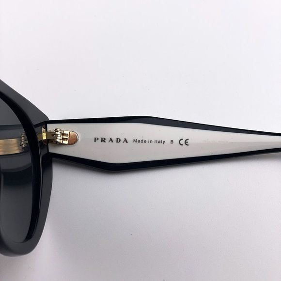 Prada PR14WS 09Q-5S0 Sunglasses Black Gray Cat Eye Oversized Women - Picture 6 of 10